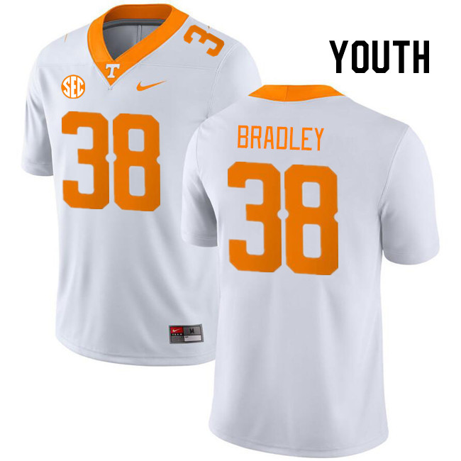 Youth #38 Chandavian Bradley Tennessee Volunteers College Football Jerseys Stitched Sale-White